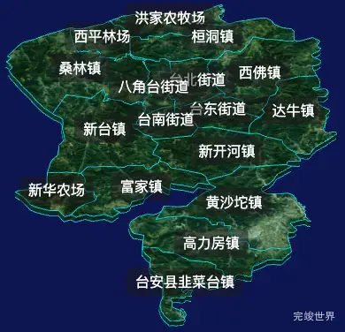 threejs鞍山市台安县geoJson地图3d地图css2d标签